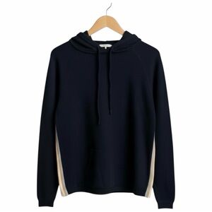 Cashmere Wool / Chinti & Parker Hoodie Blue Black Side Stripe L EUC